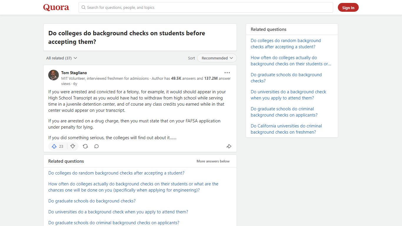 Do colleges do background checks on students before accepting them ...